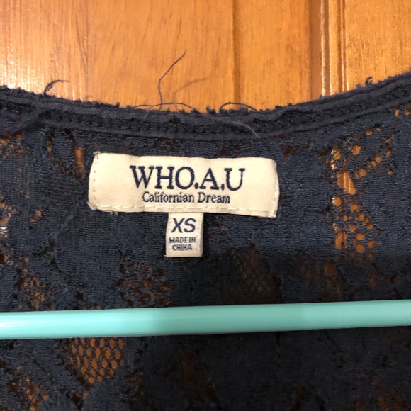 Sheer Lace Tank Top Navy Blue Size XS - Picture 3 of 5